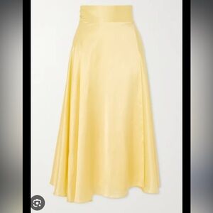Harmur yellow silk skirt NWT